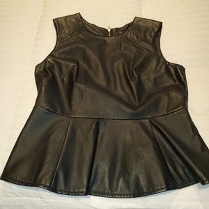 Last Kiss Faux Leather Peplum Top